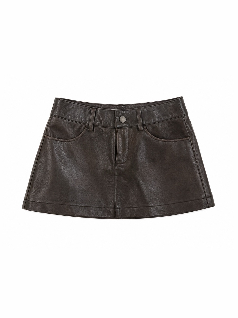 Garage Brown Brynn Faux Leather Mini Skirt | XXS
